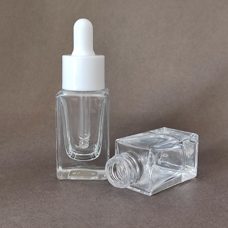 10ml 15ml 30ml Glass Flat Double Thick Aromatherapy Essential Oil Serum Dropper Bottle Cosmetic Packaging