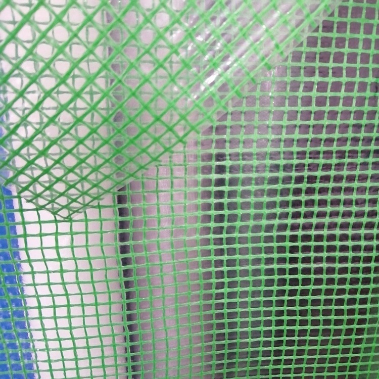 Clear PE Leno Mesh Tarpaulin Transparent Greenhouse Tent Sheet Plastic Fire Retardant PE Grid Fabric Tarpaulin