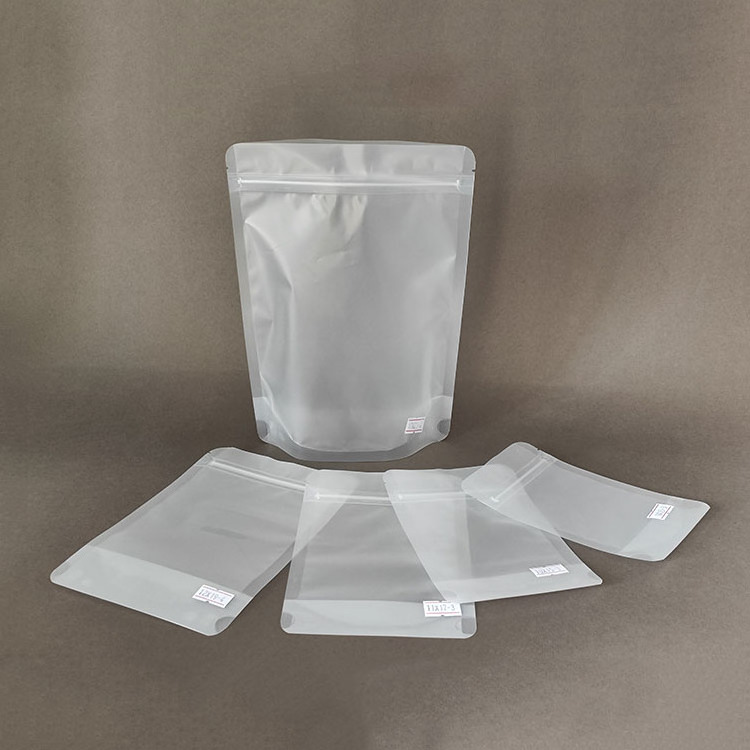 Top Promotion Plastic Stand Up Pouch Nut Tea Powder Flour Storage Matte Transparent Bags with Zip Lock