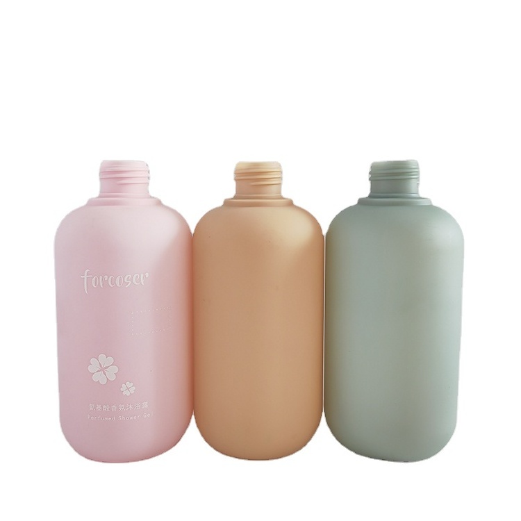 Promotion Cosmetic packaging squeeze shampoo conditioner plastic orange pink bottle