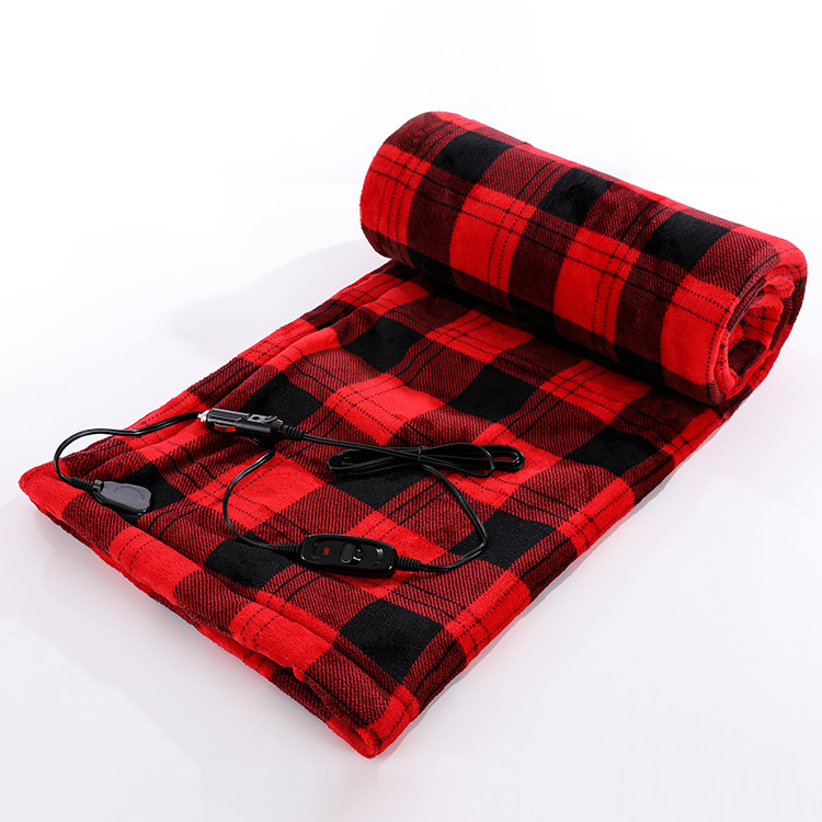 Car Blanket Heated 12V Electric Travel Blanket Back Cushion For Car and RV For Cold Weather