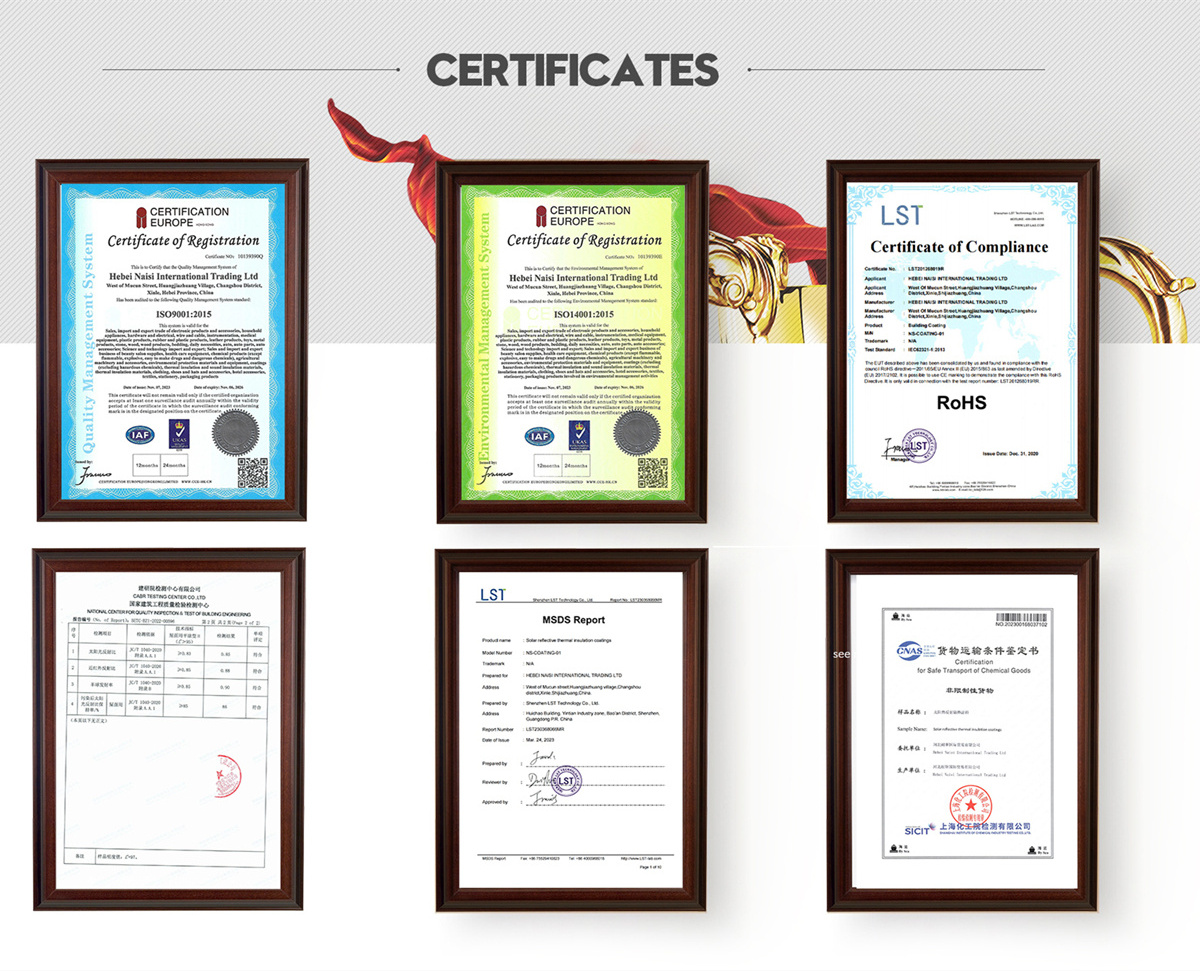 ISO 9001 14001 Waterperoof Heat Resistant Solar Reflective Drop Temperature Roof Coating Paint