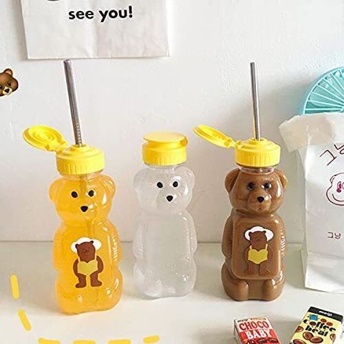 16 oz teddy bear shaped clear plastic squeeze honey jarsauce plastic container