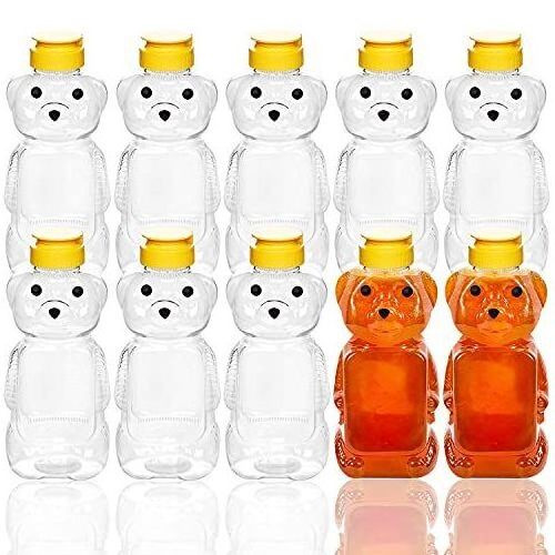 16 oz teddy bear shaped clear plastic squeeze honey jarsauce plastic container