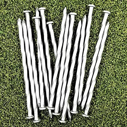 High Quality Galvanized Metal Spiral Nails for Artificial Grass 6 Inch Landscape Nails Stake