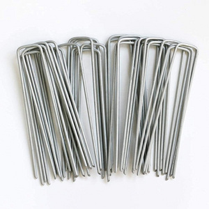 Galvanised Metal Ground U-Shaped Garden Stakes Pins Tent Pegs Gazebo Camping Tarpaulin Hooks Fabric Irrigation Tubing Pins