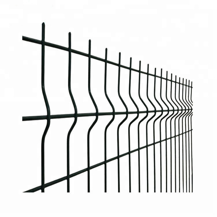 Welded Garden Fence Panel / Outdoor 3D Square Post Powder Coated Welded Wire Mesh Fencing