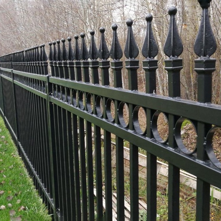 Professional factory village and garden metal railing fencing / Flat top fencing / Customized swimming pool fence