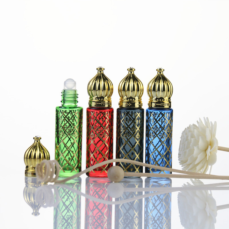 Luxury Empty Colorful 6ml 8ml Dubai Arabic Middle East Perfume Attar Roller Perfume Oil Glass Bottles