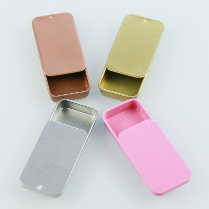 10g 15g 20g  square sliding metal boxes for sweets pill candy mint packaging empty small tin box