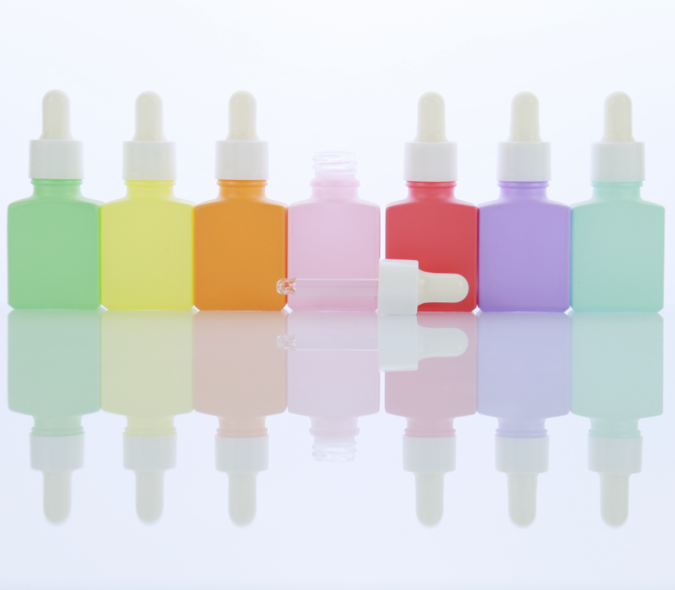 Colorful 15ml square perfume glass dropper bottle oil body essence serum dropper bottle Essential oil bottle