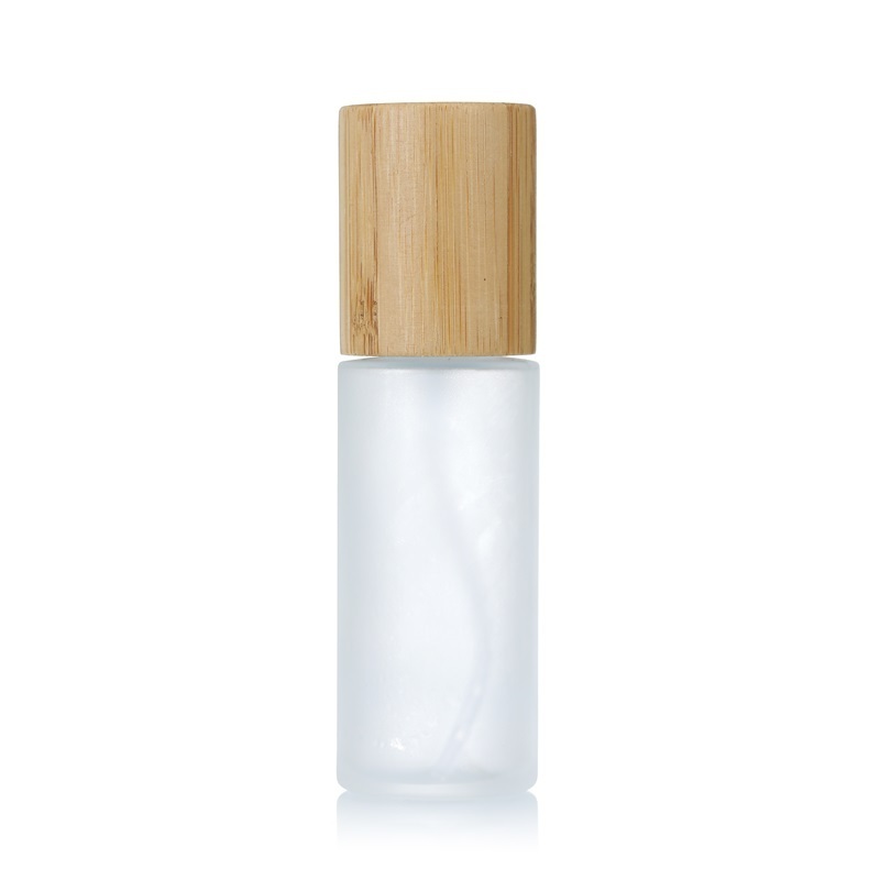 Bamboo Cover Fine Mist Spray Frosted Glass Lotion Pump Frosted Glass Spray Bottle