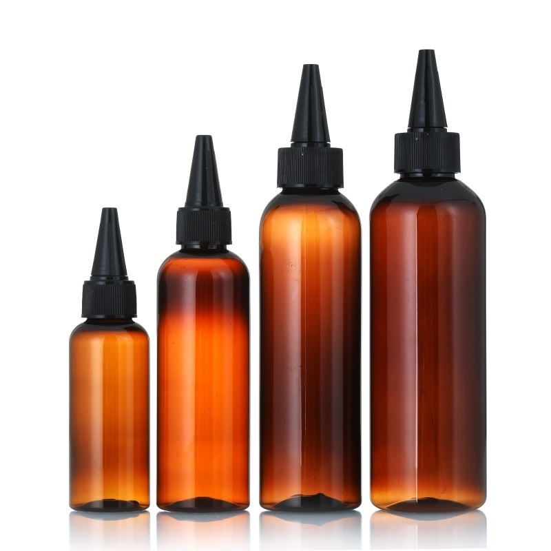 Wholesale 1oz 2oz 4oz 8oz Plastic PET Pointed Hair Oil Nozzle Glue Squeeze Bottles With Twist Caps Dispensing Dropper