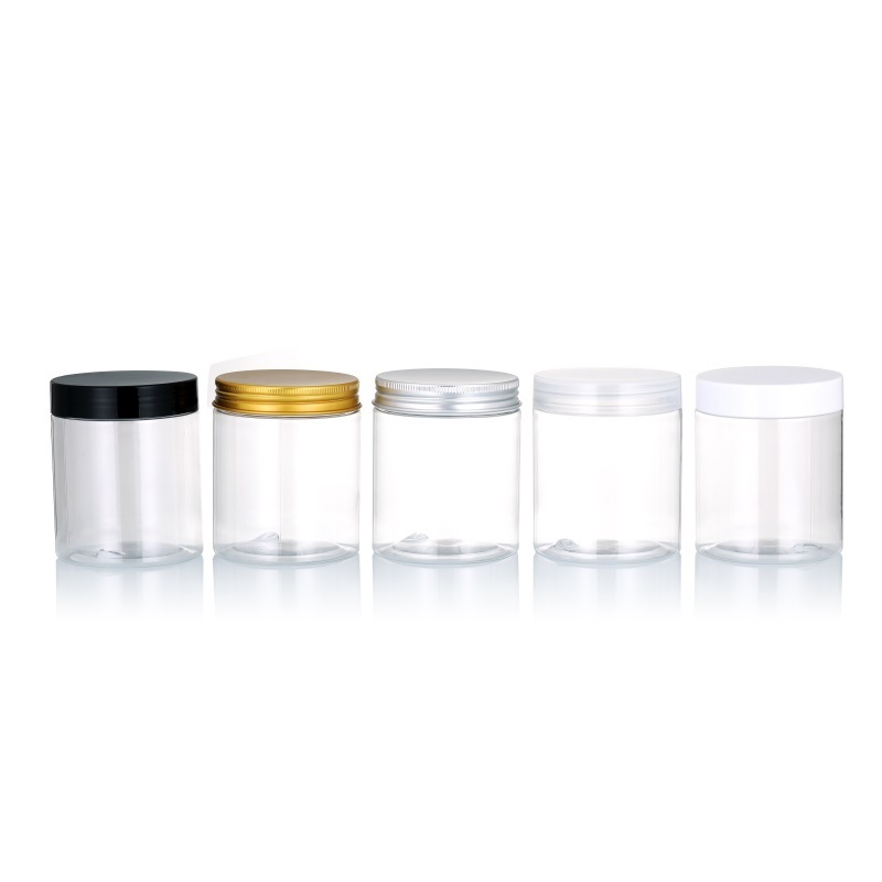 Plastic Jars with Lids Empty Slime Cosmetics Containers Clear  Food Jars Round PET Cream Jars with Black Lids for Body Butter