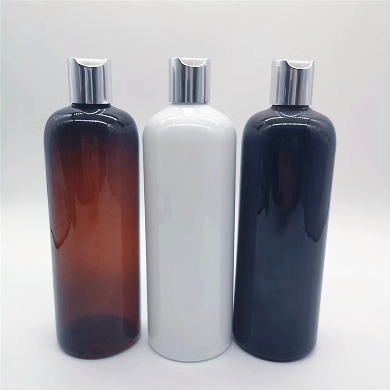 4oz 8oz 16oz empty clear black amber white blue green plastic squeeze shampoo conditioner bottle with Disc cap