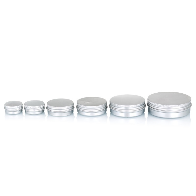 6 Ounce Round Metal Aluminum Tin Cans  Jars Containers with Screw Lid for Kitchen Spice Storage Party Favors Candle Making jar