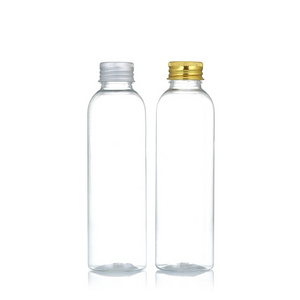 Custom Clear Soda Beer Juice Coffee Beverage Milk Tea Pet Plastic Bottle Can with screw lid