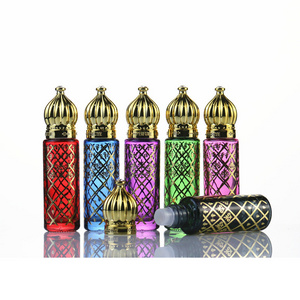 Luxury Empty Colorful 6ml 8ml Dubai Arabic Middle East Perfume Attar Roller Perfume Oil Glass Bottles