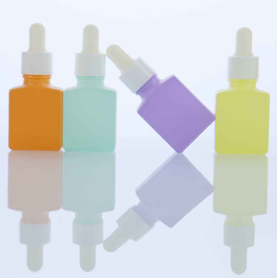 Colorful 15ml square perfume glass dropper bottle oil body essence serum dropper bottle Essential oil bottle