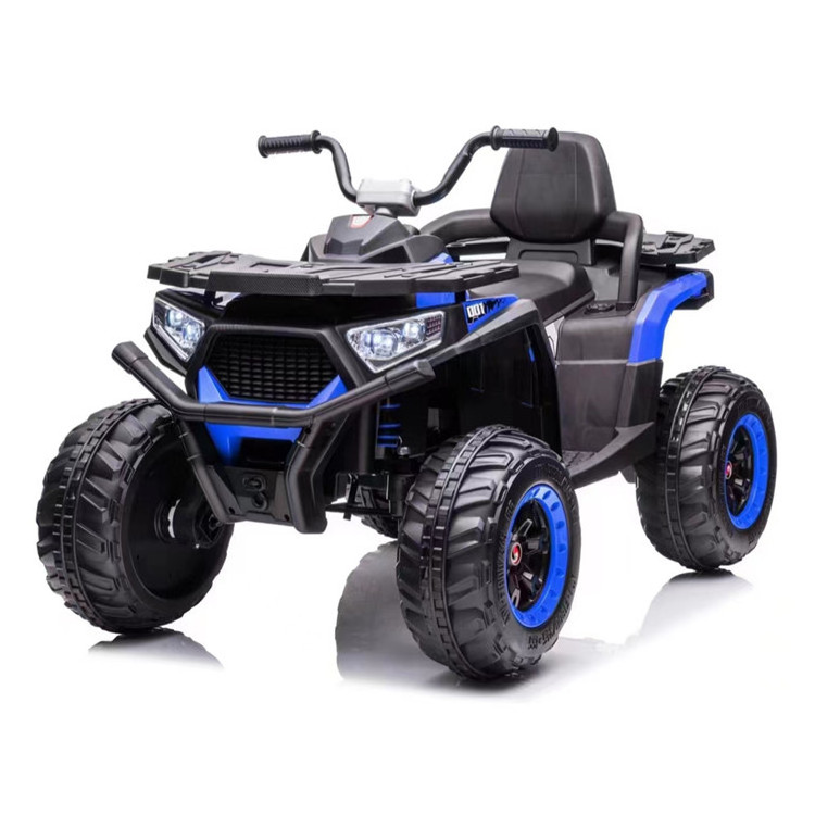 Costway 12V Kids 4-Wheeler ATV Quad Ride On Car with LED Lights Music USB Navy