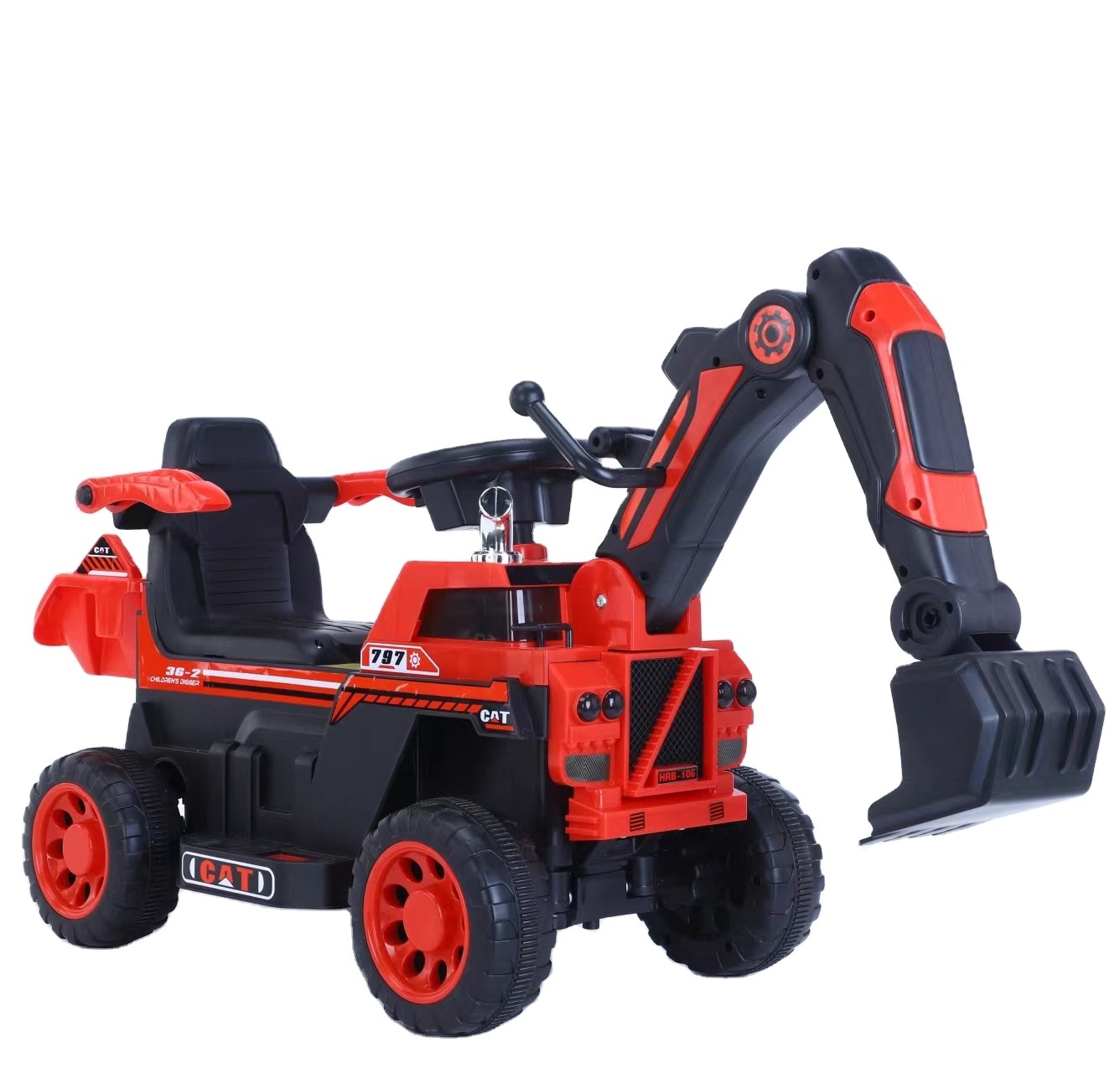 Kids Pedal  Excavator Tractor Ride On Toy Car With Bucket Removable Digger for children boys