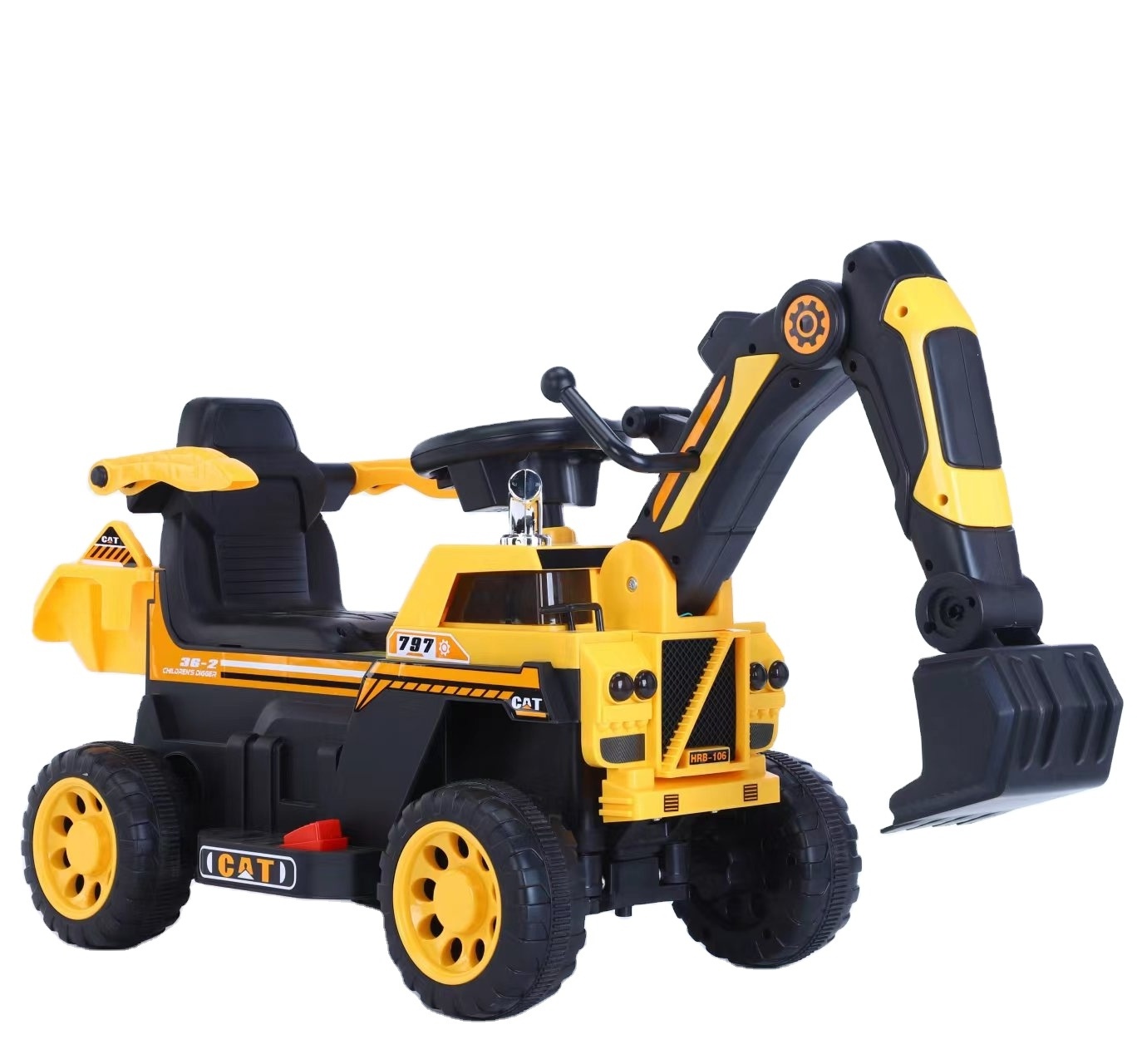 Kids Pedal  Excavator Tractor Ride On Toy Car With Bucket Removable Digger for children boys