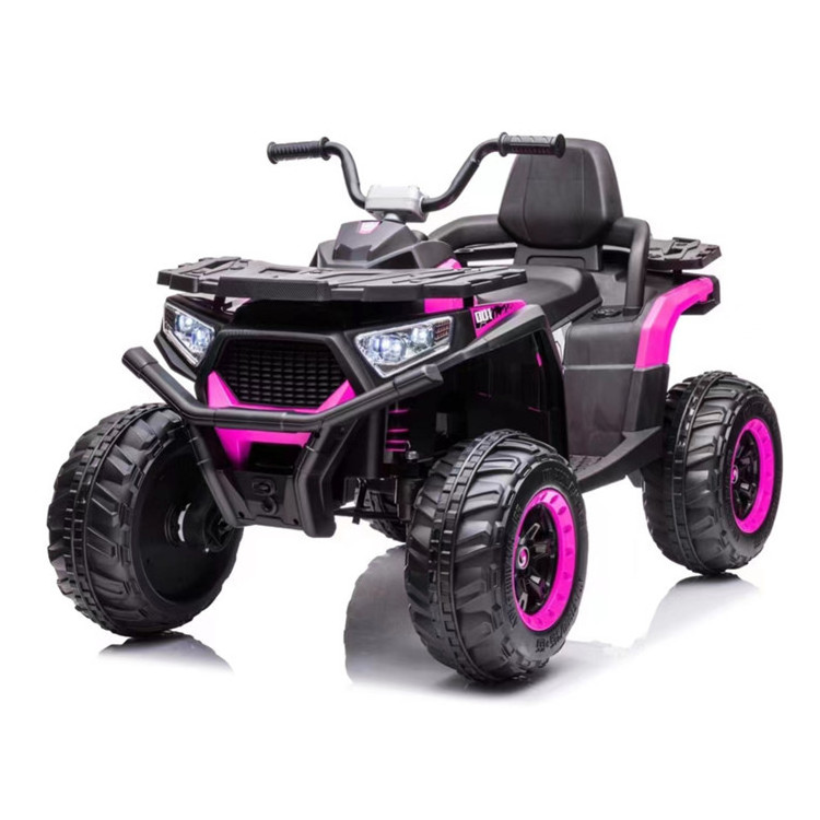 Costway 12V Kids 4-Wheeler ATV Quad Ride On Car with LED Lights Music USB Navy