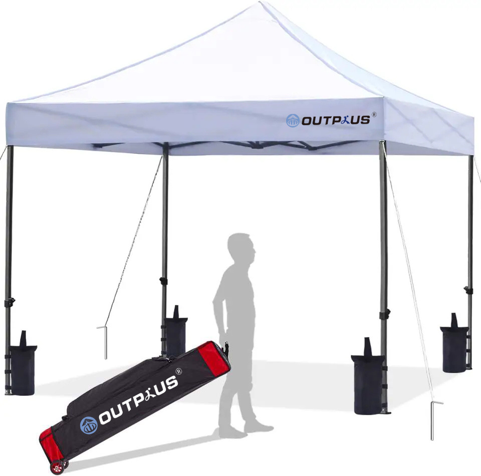 10x10' Fold Easy Pop Up Outdoor Trade Show Tent,Portable Gazebo Tents Instant Shelter Canopy Tent For Events Wedding Party