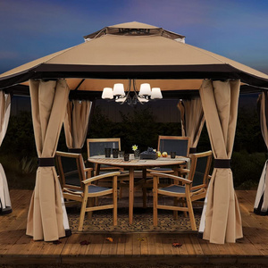 Hot Sale Outdoor Gazebos for Patios Outdoor Hexagonal Gazebo with Netting and Privacy Curtains