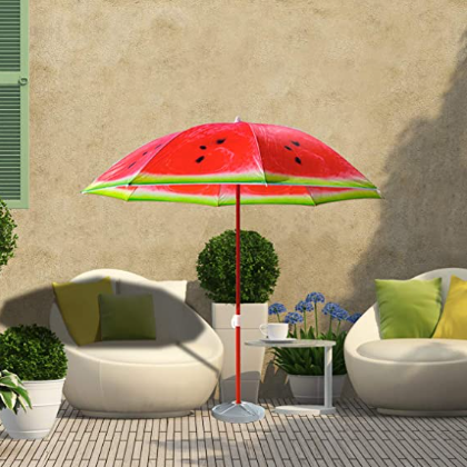 Portable Beach Umbrella UV Protection Sun Shade Shelter Fruit Design Foldable Hawaii Tropical Garden Beach Umbrella