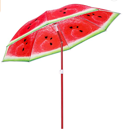 Portable Beach Umbrella UV Protection Sun Shade Shelter Fruit Design Foldable Hawaii Tropical Garden Beach Umbrella