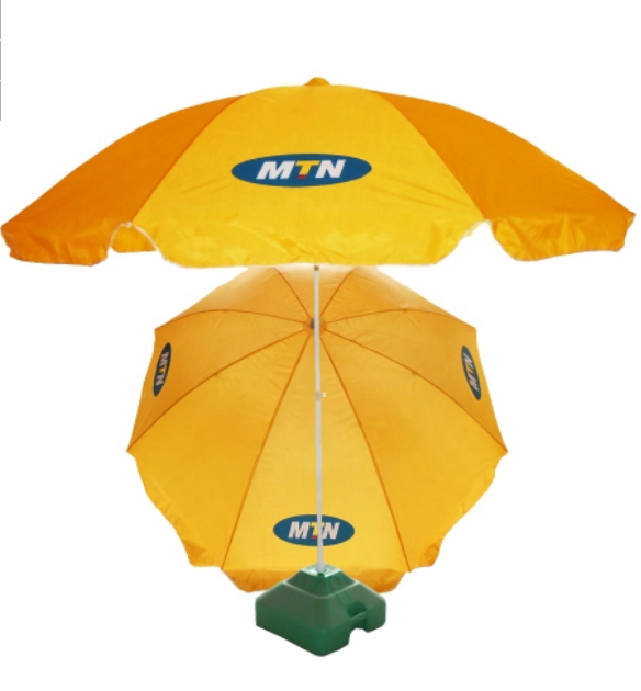 Hot Sale Outdoor Portable Fold Yellow Custom Design Large Parasol Patio Pool Sun Umbrella For The Beach