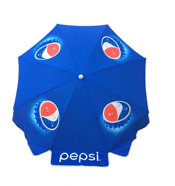 Beverage Pepsi Advertising Umbrella Custom Outdoor Foldable Sun Umbrella Advertising Polyester Pvc Vinyl Oxford Beach Umbrellas