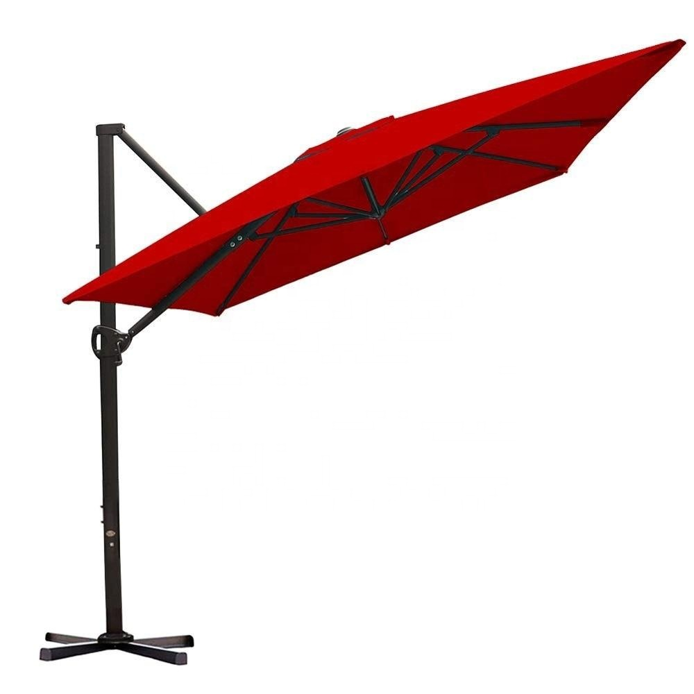 Square Polyester Top Roman Umbrella With Aluminium Alloy Frame Coffee Shop Outdoor Chinese Parasol