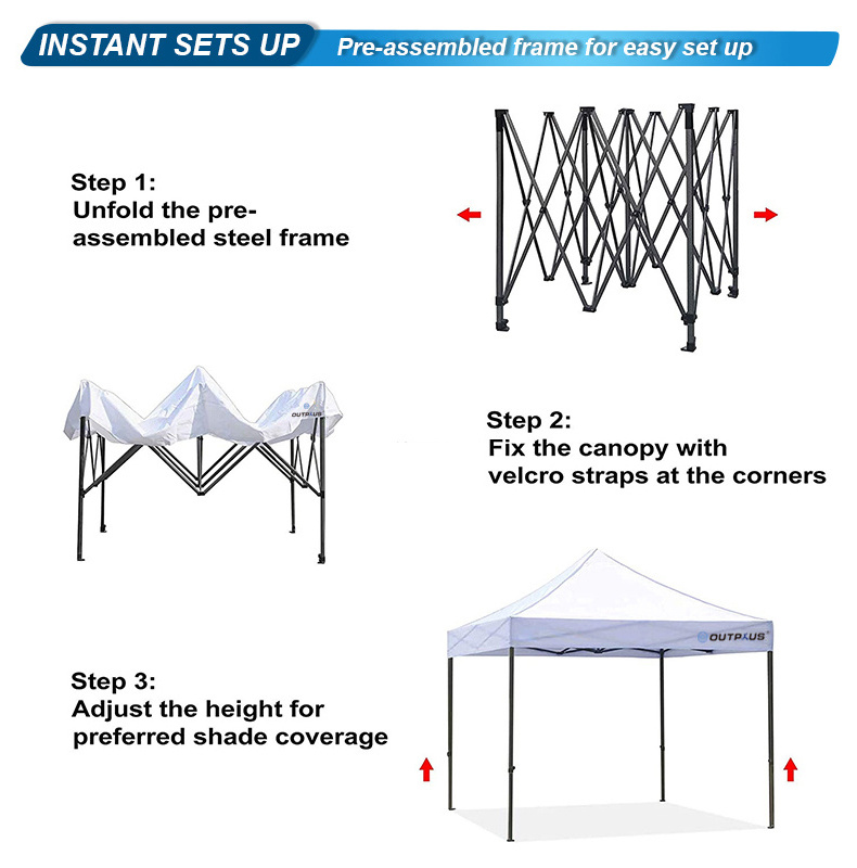 10 X 10 Ft Outdoor Pop-up Canopy Gazebo With Side Wall 10x10 20x20