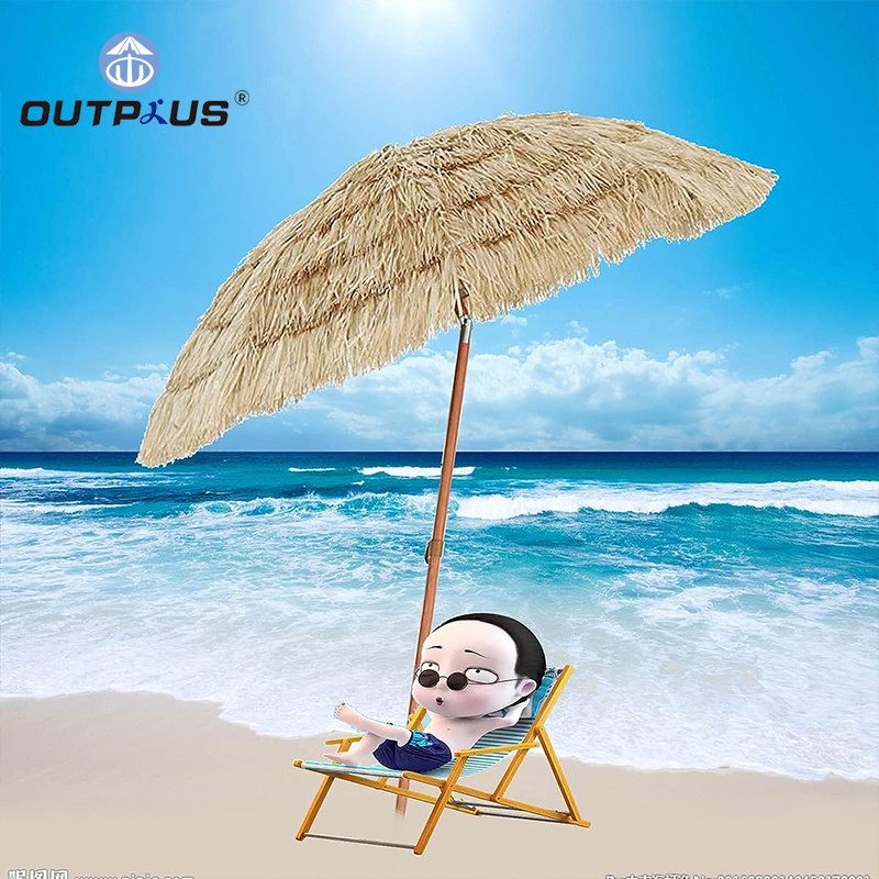 Fantastic Chinese Family Garden Tiki Thatch Artificial Grass Unique Custom Outdoor Shade Hawaii Straw Thatch Umbrella