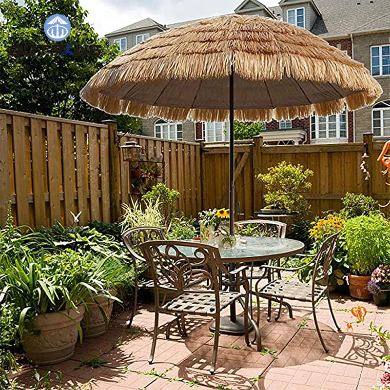 Fantastic Chinese Family Garden Tiki Thatch Artificial Grass Unique Custom Outdoor Shade Hawaii Straw Thatch Umbrella