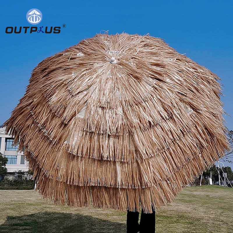 Fantastic Chinese Family Garden Tiki Thatch Artificial Grass Unique Custom Outdoor Shade Hawaii Straw Thatch Umbrella