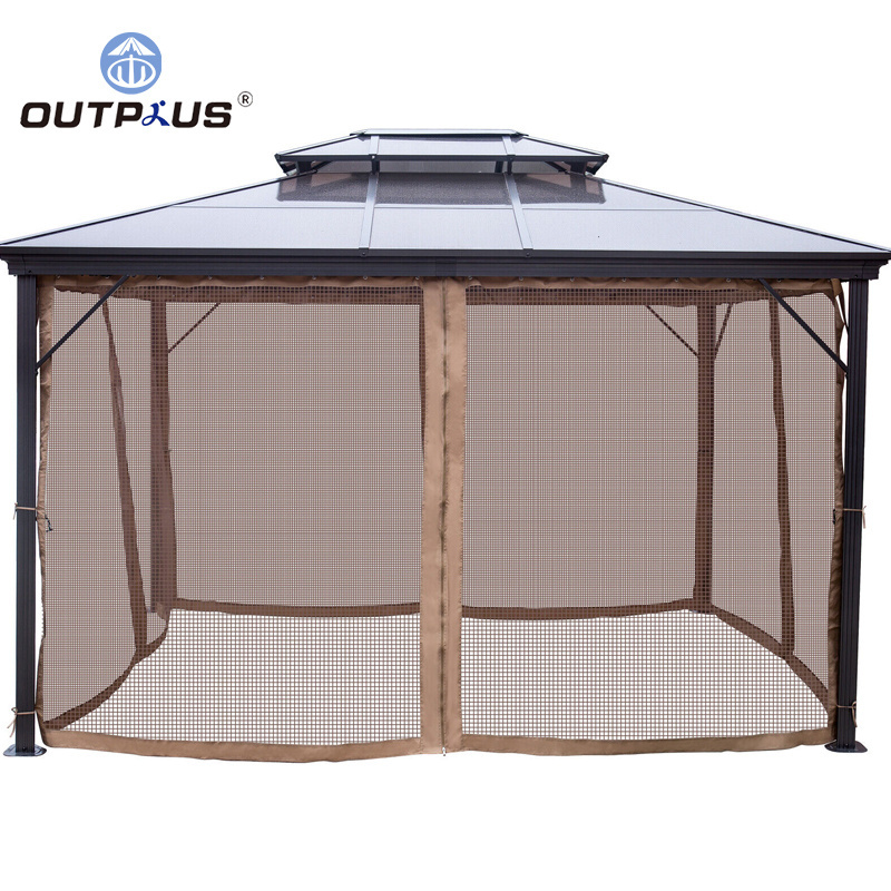 Heavy Duty Gazebo Outdoor Tent 10x12 Hard Top Waterproof Metal Roof Gazebo