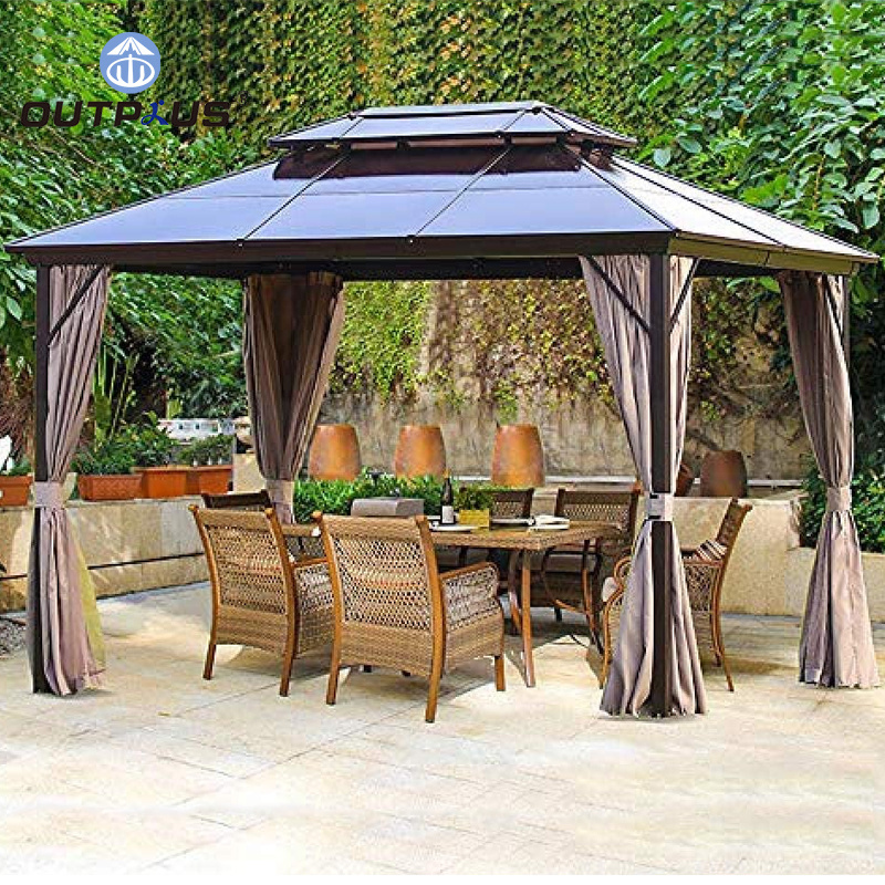 Heavy Duty Gazebo Outdoor Tent 10x12 Hard Top Waterproof Metal Roof Gazebo