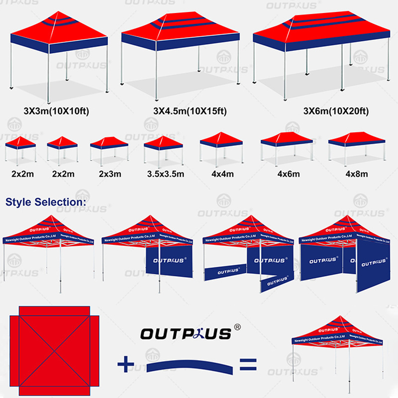 3x3 10x10 commercial gazebo advertising folding trade show tent sublimation custom logo aluminium Exhibition tents