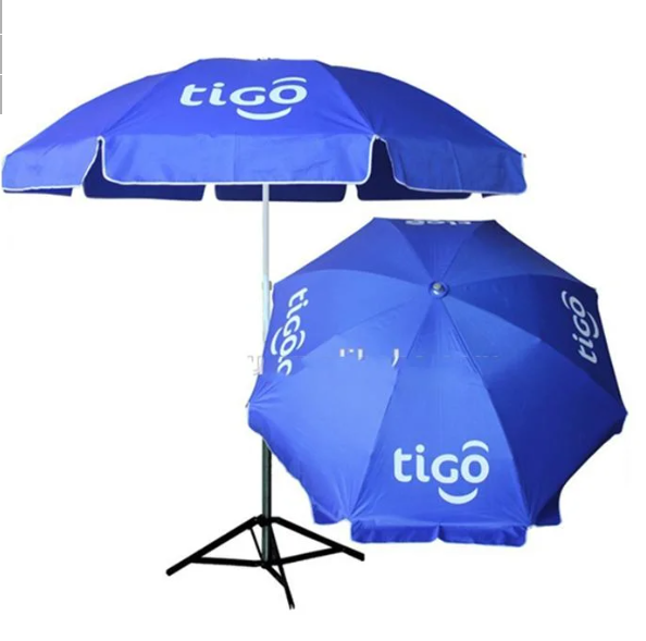 Custom Logo Printed Portable Garden Beach Cheap Marketing Umbrella Outdoor Advertising Manual Control Metal Frame Sun Umbrella