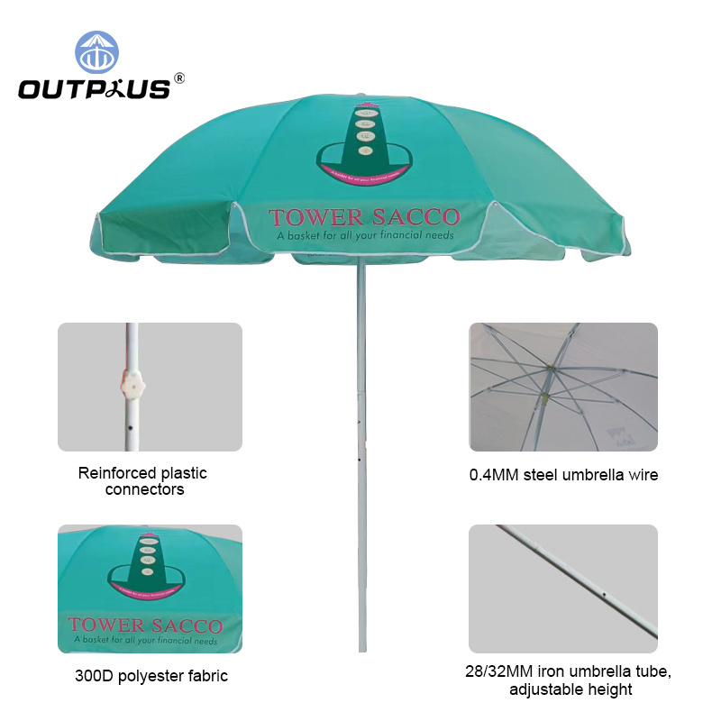 outdoor beach umbrella for promotional custom logo printing sunshade market umbrella custom stretch  for events waterproof