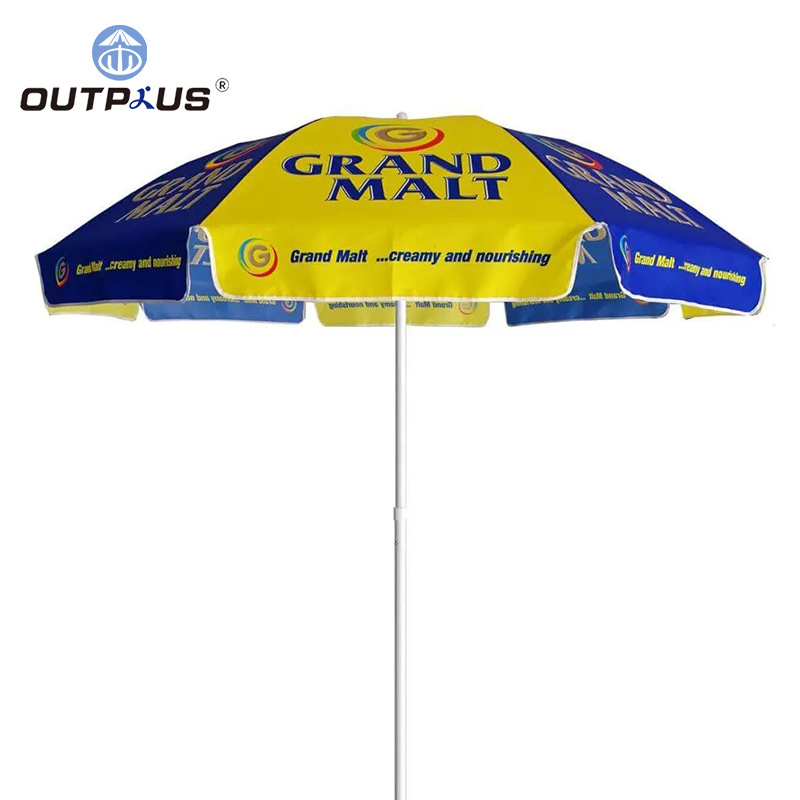 Advertising custom printing promotion outdoor folding beach umbrella parasol 8 rib parasol advertising cafe umbrella