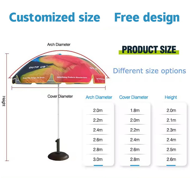 Wholesale Customized  anti-UV foldable sun  advertising outdoor Adjustable  Folding Sunshade Beach Umbrella