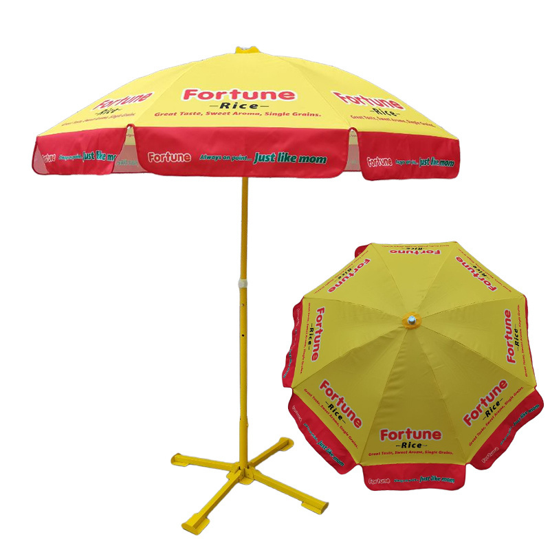 wholesale Custom 2.8m 3m parasol  UV resistant sun umbrella Windproof Outdoor the big folding beach umbrella  with logo