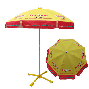 wholesale Custom 2.8m 3m parasol  UV resistant sun umbrella Windproof Outdoor the big folding beach umbrella  with logo