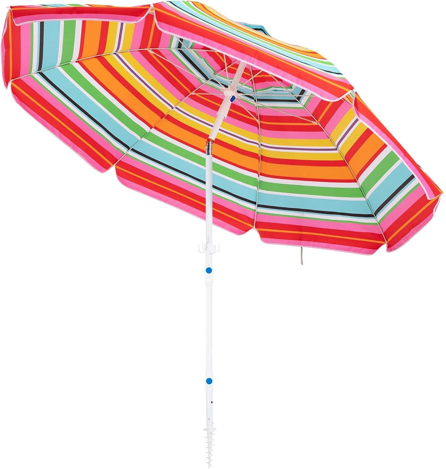 outdoor big high quality red and white pink rainbow aluminium commercial heavy duty beach umbrella