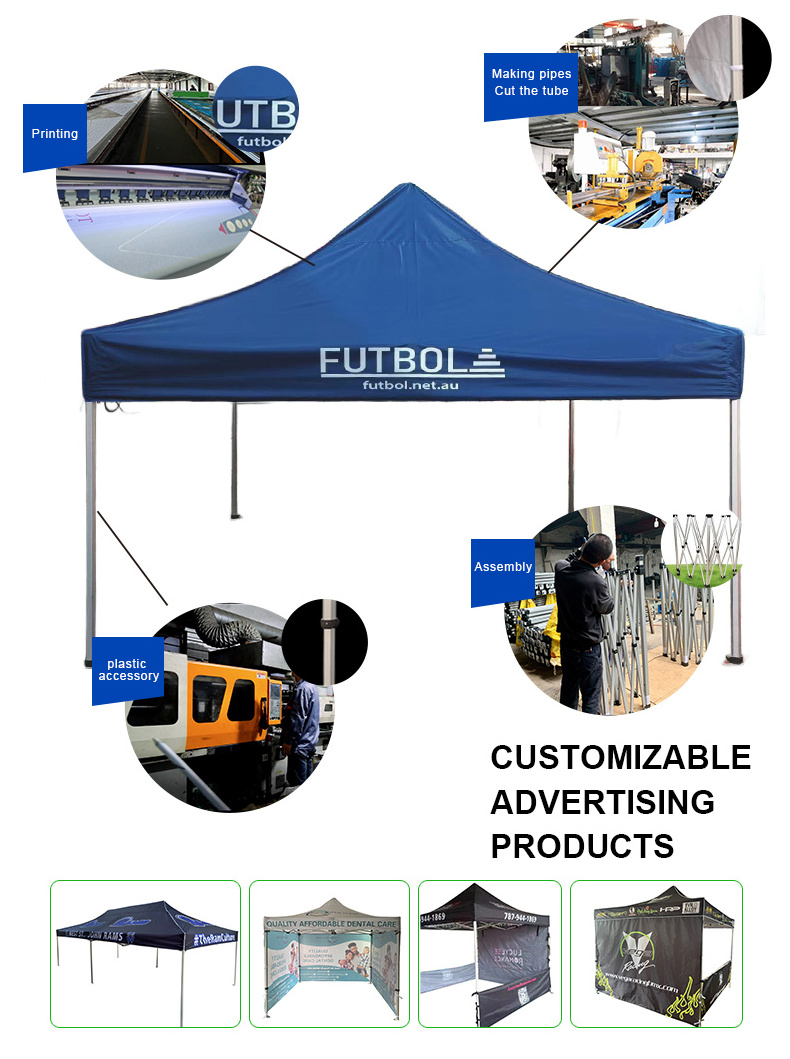 Customized outdoor 10*10 folding pop-up pavilion, aluminum trade show tent awning printed canopy tent