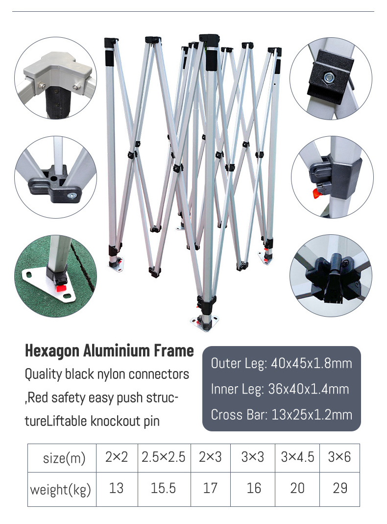 outdoor 3 x 3 hex oxford fabric waterproof patio tent trade show tent for event advertising exhibition tent